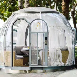 3.3 เมตรทางเศรษฐกิจโปร่งใสโดมเต็นท์ Geodesic Camping Camping Dome เต็นท์สำหรับโรงแรมรีสอร์ทตั้งแคมป์กิจกรรมกลางแจ้ง
