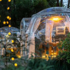 3.3 เมตรทางเศรษฐกิจโปร่งใสโดมเต็นท์ Geodesic Camping Camping Dome เต็นท์สำหรับโรงแรมรีสอร์ทตั้งแคมป์กิจกรรมกลางแจ้ง
