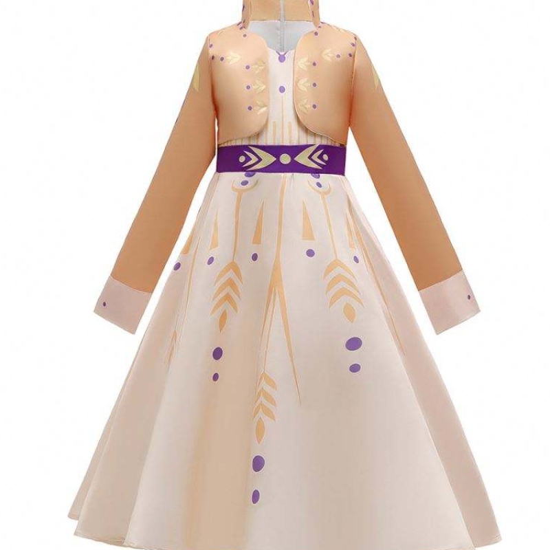 Princess Elsa Winter Dress Girls แขนยาว Frozen2 Halloween Costume Children Rapunzel Tiana Mulan Cosplay