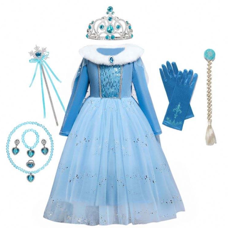 Anna Elsa Princess Costumes สำหรับเด็ก Halloween ปาร์ตี้คริสต์มาสคอสเพลย์ Snow Queen Dresses Girls Girls Snowflake Prom