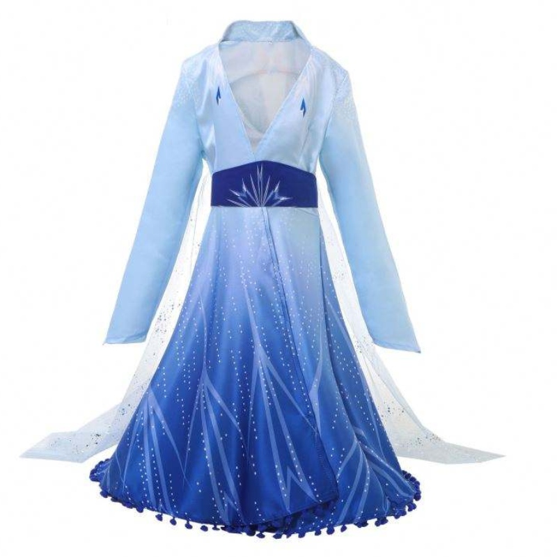 การมาถึงใหม่ Elsa Frozen Dress Princess Elsa เครื่องแต่งกายสำหรับสาว ๆ