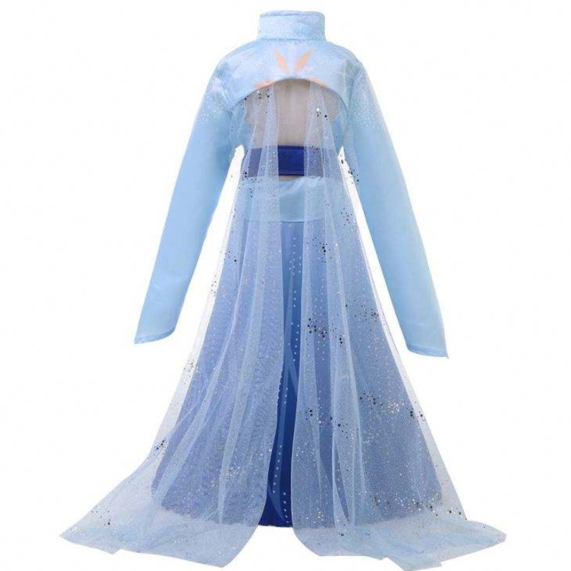 การมาถึงใหม่ Elsa Frozen Dress Princess Elsa เครื่องแต่งกายสำหรับสาว ๆ