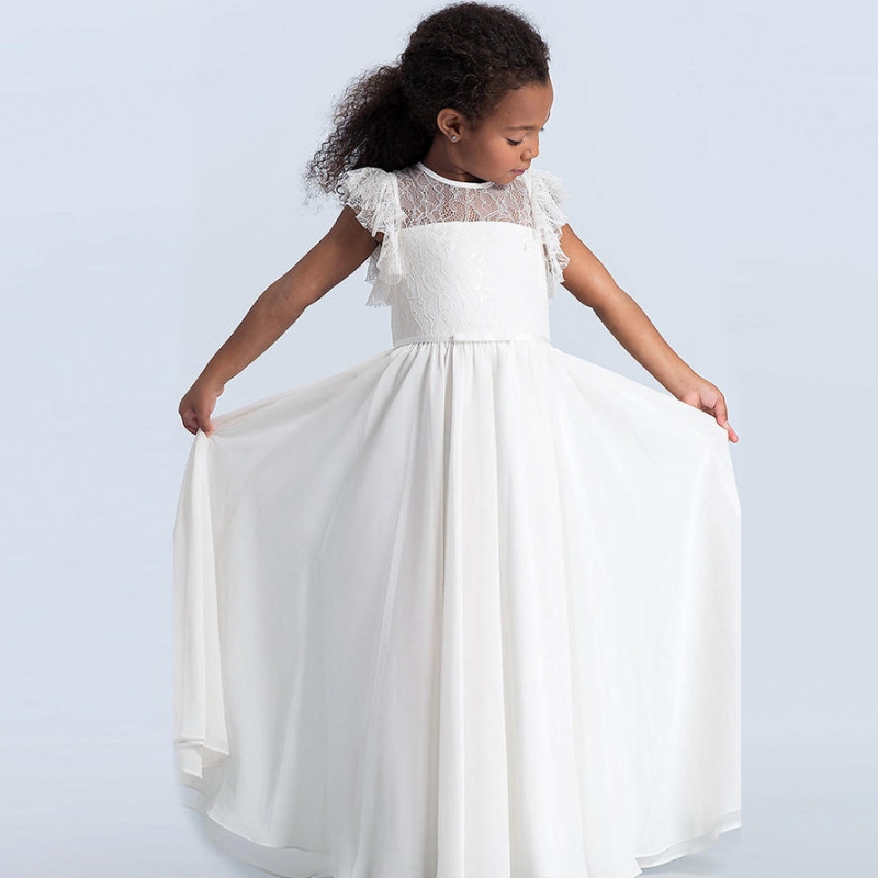 สาวลูกไม้ Maxi ชุดเด็ก ruffle แขนเสื้อเจ้าหญิง Tulle ชุดเพื่อนเจ้าสาว Communio First Communion ประกวดสาวดอกไม้ชุด Vestidos