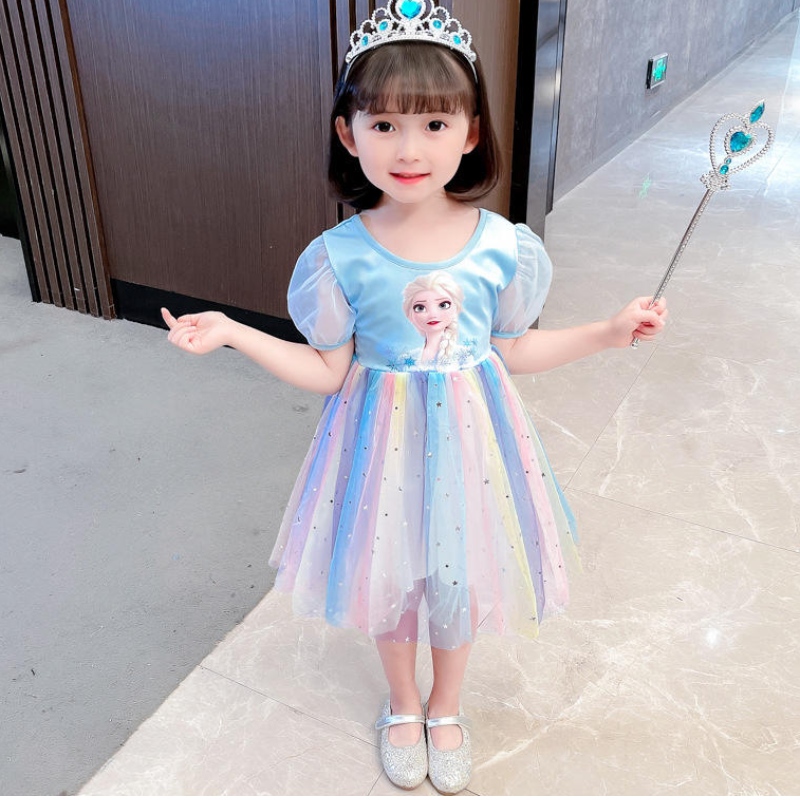 Elsa Princess Dress Teenagers Spring and Autumn Clothing เด็ก ๆ