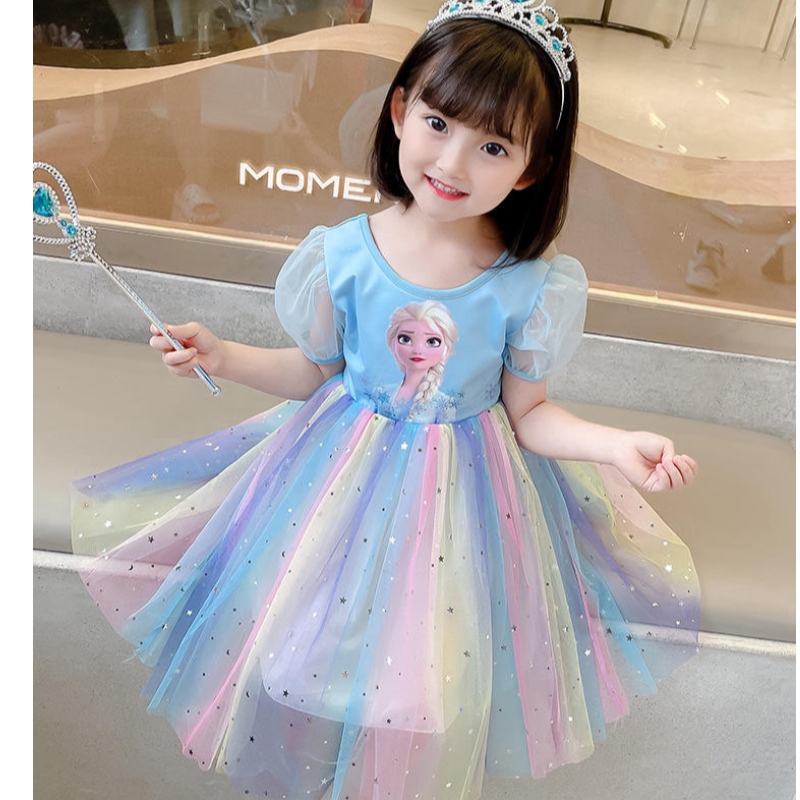 Elsa Princess Dress Teenagers Spring and Autumn Clothing เด็ก ๆ