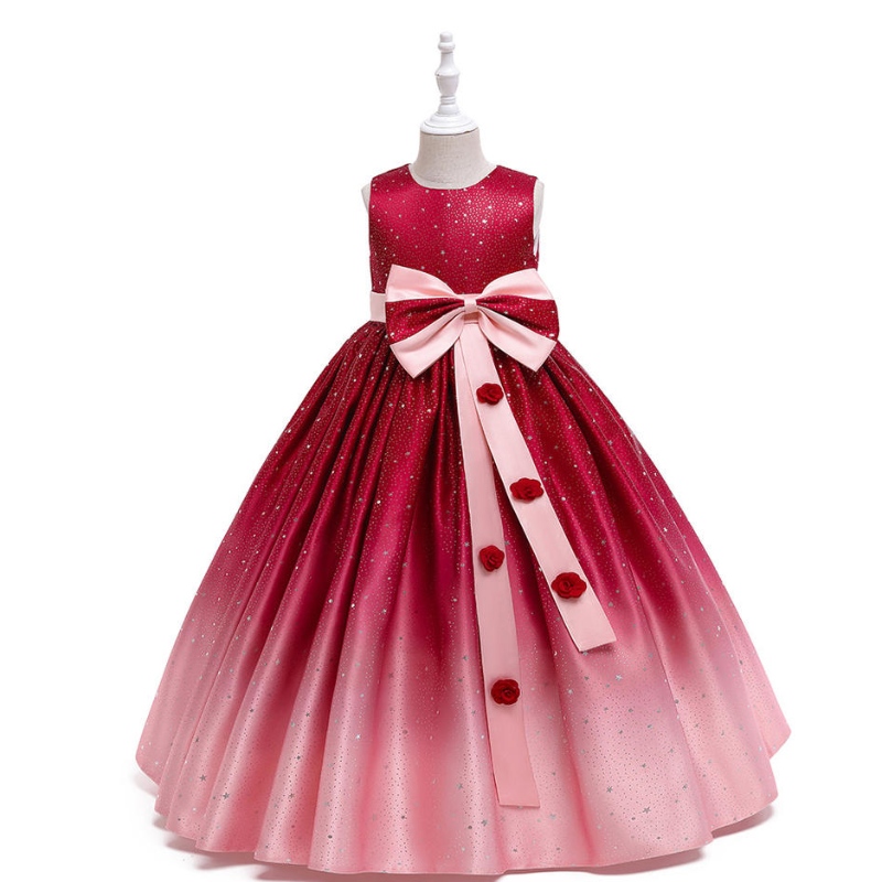 Wholesale Gradient Color Kids Dresses Fancy For Girls งานแต่งงานวันเกิดวันเกิดดอกไม้สาว Frock Ball Gown Gown