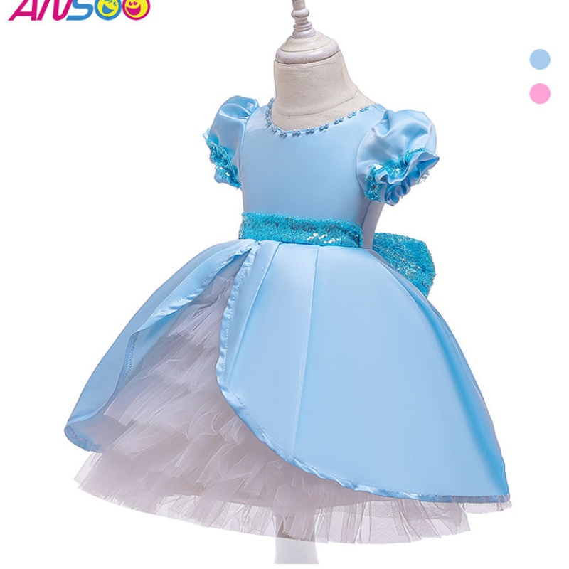 Ansoo Kids Clothle Princess Dresses Butterflies Sequin Tutu Dress Children Halloween Party Party