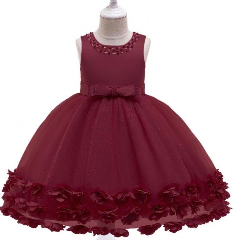 Baige Wholesale Princess Flower Dress Girls วันเกิดงานแต่งงานชุดแต่งงานชุดเด็กแฟนซี