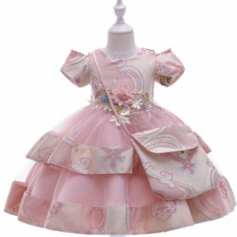 Baige Amazon Hot Sale กิจกรรมงานแต่งงานใหม่ Frock วันเกิดพิธีเด็กผู้หญิงชุดเด็กชุดเด็กอายุ 3-8 ปีชุดแฟนซีสาว L5212