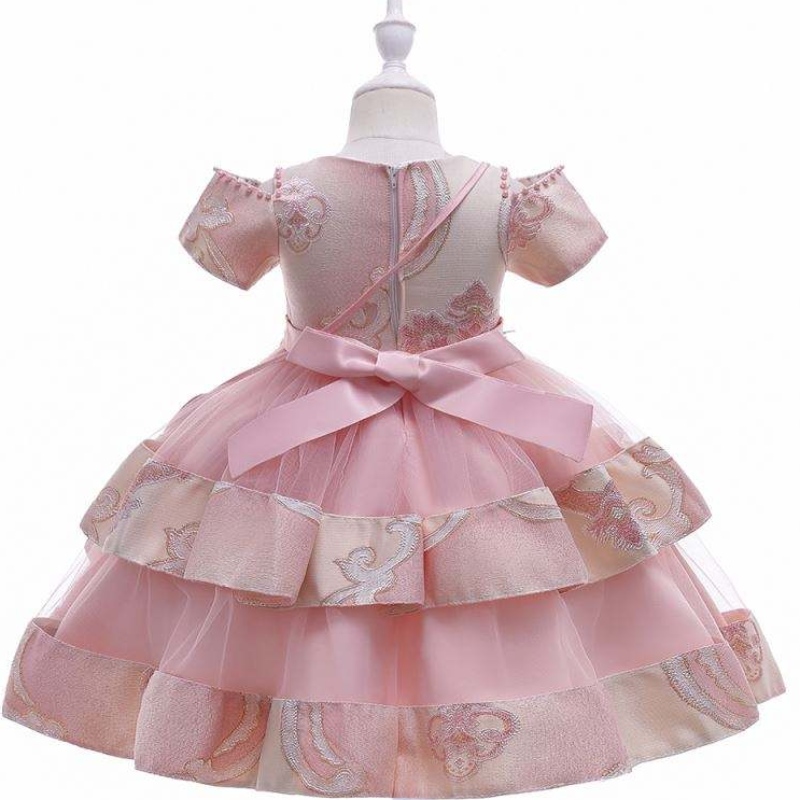 Baige Amazon Hot Sale กิจกรรมงานแต่งงานใหม่ Frock วันเกิดพิธีเด็กผู้หญิงชุดเด็กชุดเด็กอายุ 3-8 ปีชุดแฟนซีสาว L5212