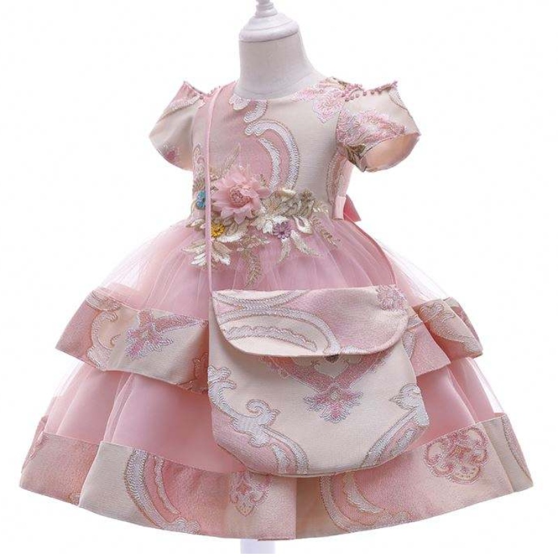 Baige Amazon Hot Sale กิจกรรมงานแต่งงานใหม่ Frock วันเกิดพิธีเด็กผู้หญิงชุดเด็กชุดเด็กอายุ 3-8 ปีชุดแฟนซีสาว L5212
