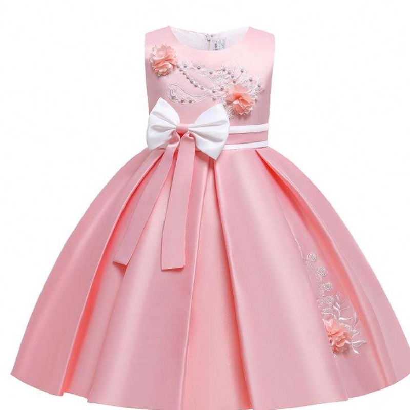 Baige Satin Pattern 4years Children Ball Gown Kid Flower Flower Girl Party Dress L5285