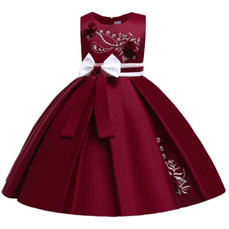 Baige Satin Pattern 4years Children Ball Gown Kid Flower Flower Girl Party Dress L5285