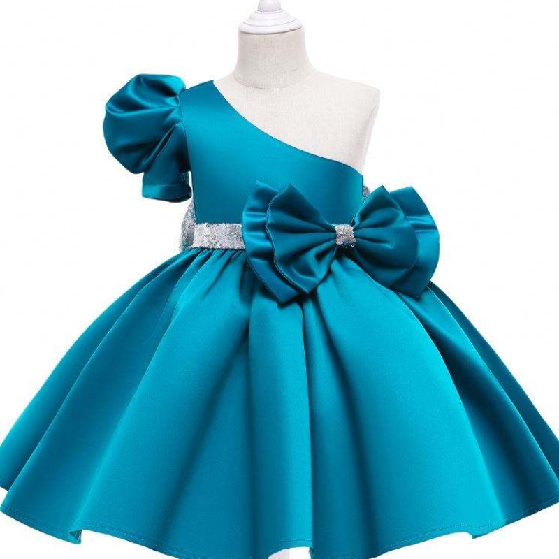 Baige Flower Sequin Girls ชุดฤดูร้อนปาร์ตี้ชุดวันเกิดสาวชุดซื้อขายเสื้อผ้าเด็ก L0821