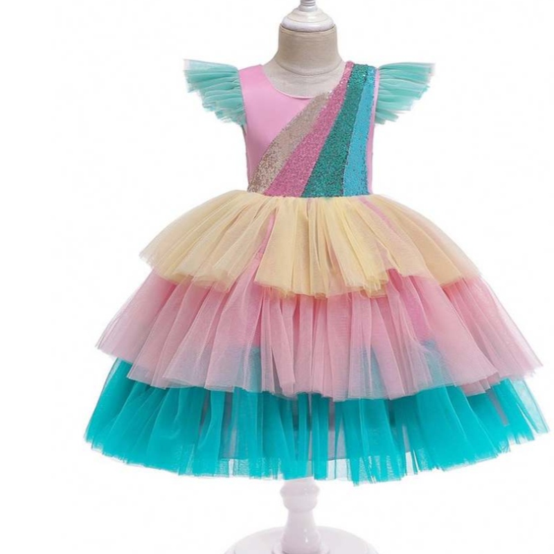 baige tulle แขนเสื้อยูนิคอร์น Tutu กระโปรงเด็กเค้กชุดดอกไม้ชุดฮาโลวีนสวมใส่ชุดฮัลโลวีน