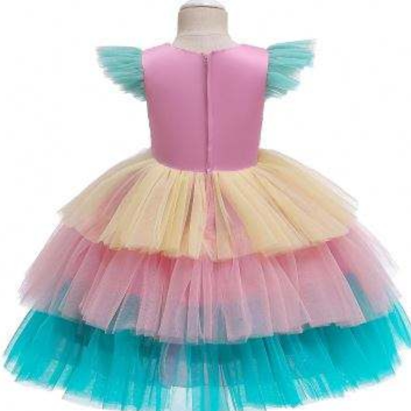 baige tulle แขนเสื้อยูนิคอร์น Tutu กระโปรงเด็กเค้กชุดดอกไม้ชุดฮาโลวีนสวมใส่ชุดฮัลโลวีน