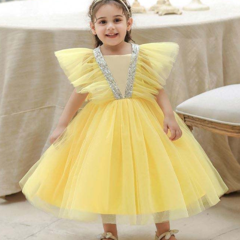 Baige ฤดูร้อนพองตัวสาวชุดวันเกิดเต็มดวง Moon Kids Wedding Tutu Party Dress l2065xz