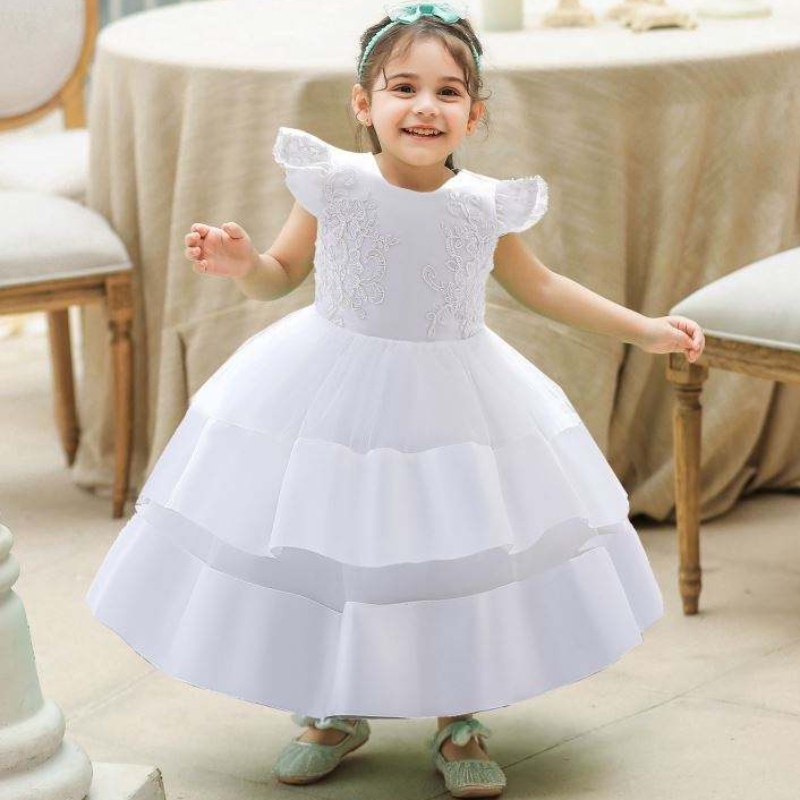 Baige Fashion Flower Waistline Kids Clothing Party Wear Floral Printed เด็กชุดบูติกสำหรับสาว 0-2 ปี