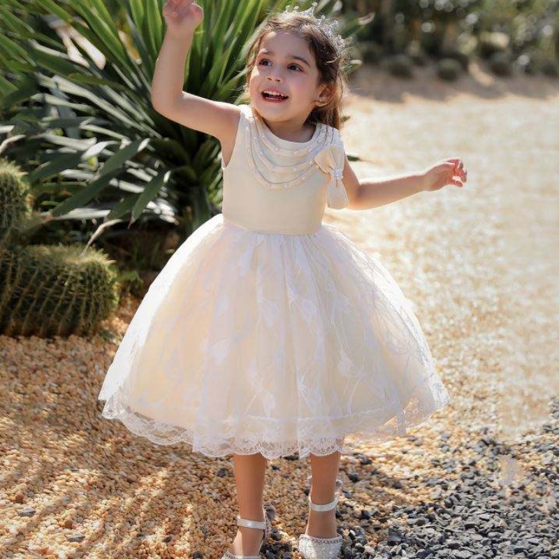 Baige Europe Style Style Toddler Selein Dress Girls ชุดคริสต์มาสวันเกิดวันหยุดปาร์ตี้งานแต่งงานดอกไม้สาวชุดสาวชุดเดรส