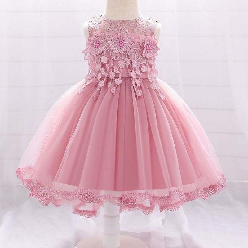 Baige Wholesale Girls Wear Clothing Kids New Trailing Design Design Baby Party Gown T1938xz