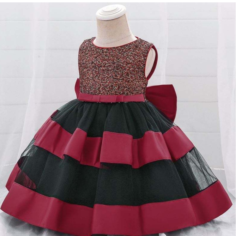 Baige Wholesale Girl Clothes Fluffy Prom Maxi Fashion Layered Cake Dress อย่างเป็นทางการ Applique Girl Princess Dreses for Kids L1919xz