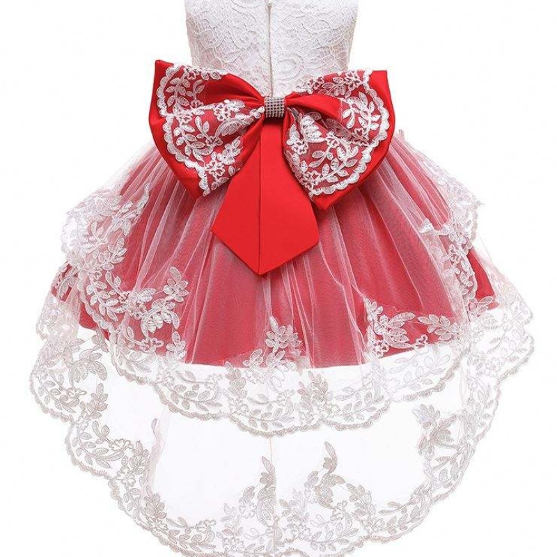 Elegant Trailing Baby Girls Party Wear ชุดปักลูกบอลยาวชุดบอลสำหรับเด็ก