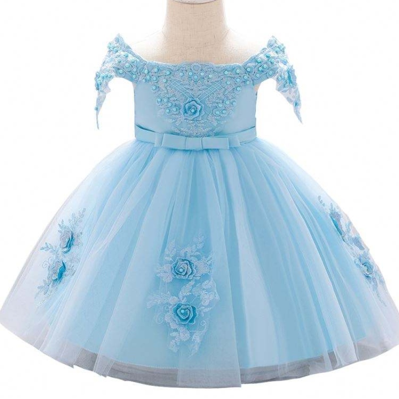 Baige Wholesale Flower Girls Dresses Baptism Tulle กระโปรงชุดเด็กน้อย