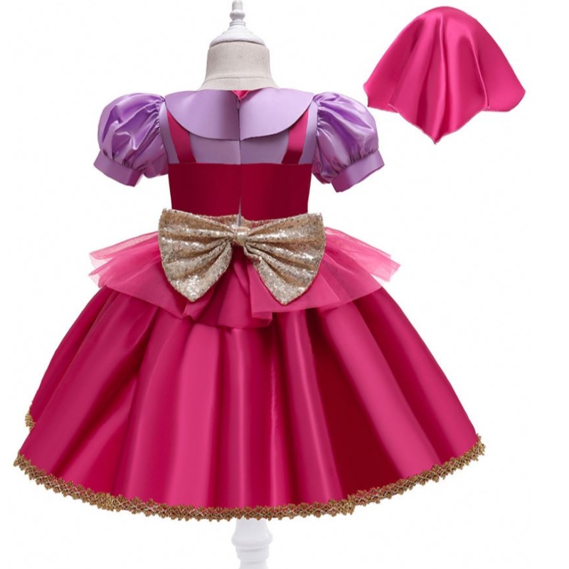 Baige Rose Red Riding Hood Costume Flower Girl Party Dress พร้อมแถบคาดศีรษะฟรี D0702