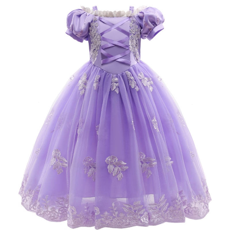 Fairy Tale Princess Dress for Kids สีม่วงลูกไม้สาวออกแบบชุดแต่งกายชุดเด็กชุดวันเกิดสำหรับเด็ก