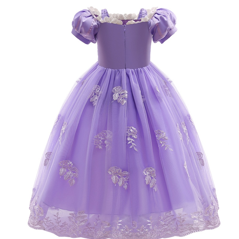 Fairy Tale Princess Dress for Kids สีม่วงลูกไม้สาวออกแบบชุดแต่งกายชุดเด็กชุดวันเกิดสำหรับเด็ก