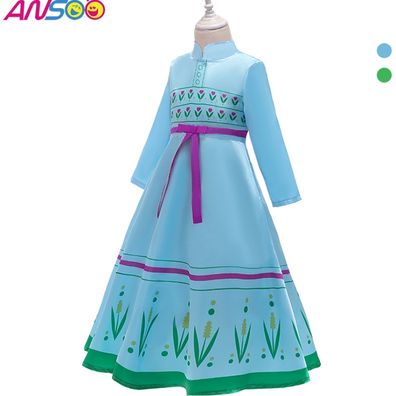 Ansoo Anna Princess Costumes สำหรับเด็ก Halloween ปาร์ตี้คริสต์มาสคอสเพลย์ Snow Queen Girls Gown Prom Gown