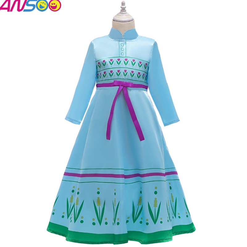 Ansoo Anna Princess Costumes สำหรับเด็ก Halloween ปาร์ตี้คริสต์มาสคอสเพลย์ Snow Queen Girls Gown Prom Gown