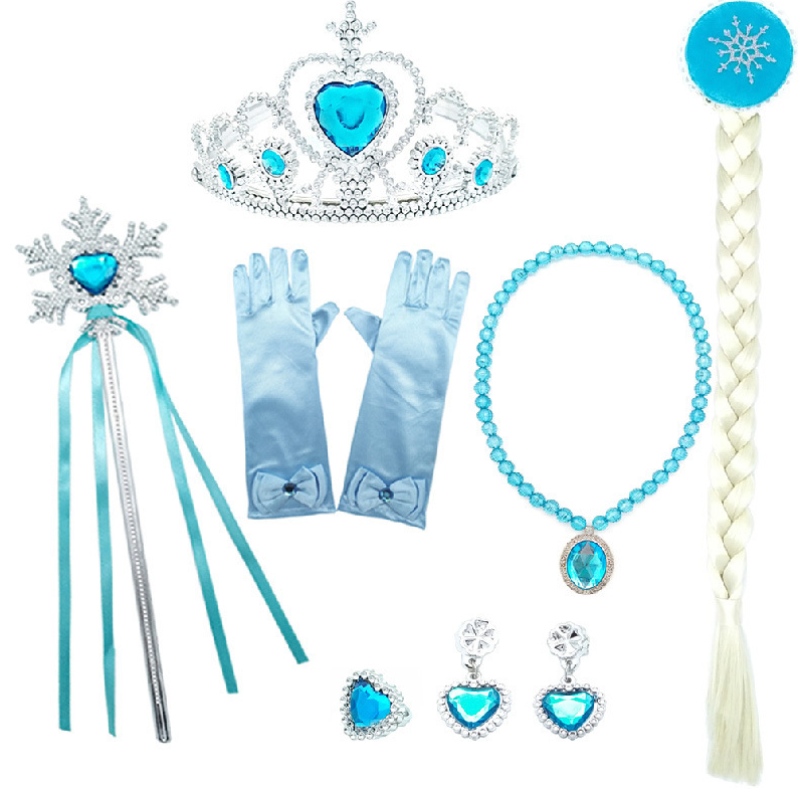 สาว ๆ Elsa แต่งตัวกับเด็กรถไฟประดับด้วยหิมะแขนยาวพิมพ์หิมะฮัลโลวีนคาร์นิวัลปาร์ตี้เจ้าหญิงเครื่องแต่งกาย