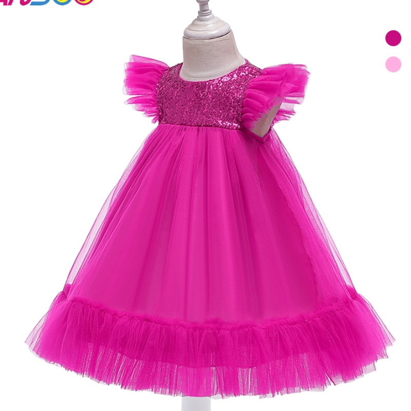 Ansoo European และ American Pink Dress Girls \\ 'Gauze Princess Dresses สำหรับเด็ก 2-4 ปี