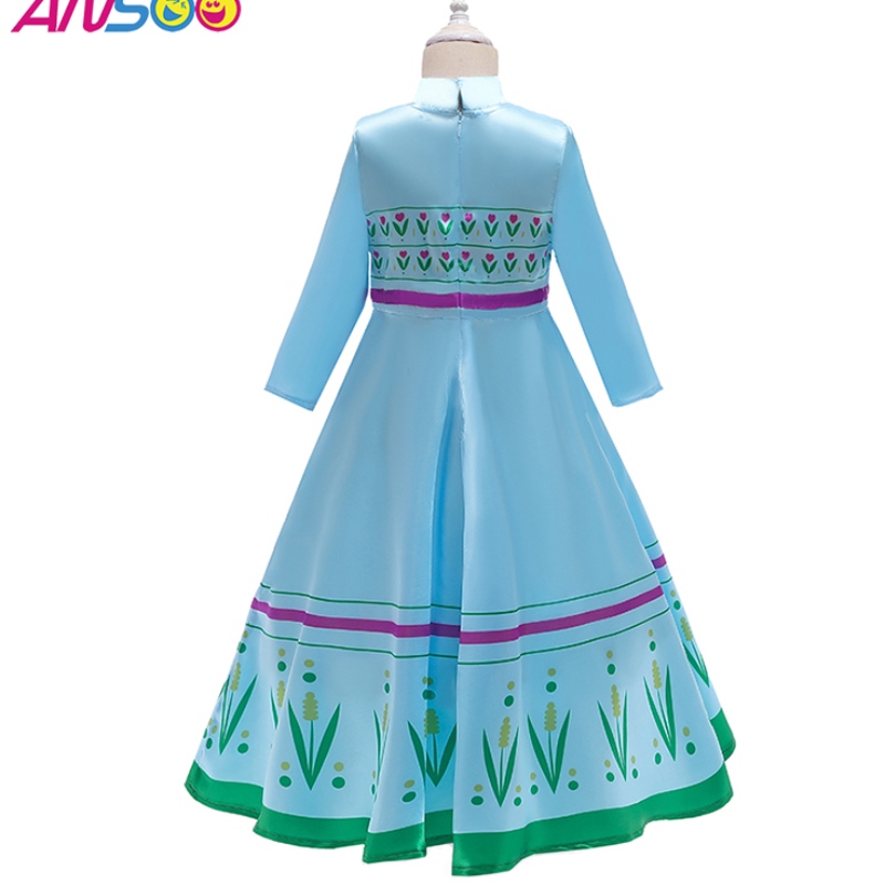 Ansso Anna Elsa Princess Costumes สำหรับเด็กฮาโลวีนปาร์ตี้คริสต์มาสคอสเพลย์ราชินีสโนว์ชุดแฟนซีสาวชุดสโนว์เฟลค