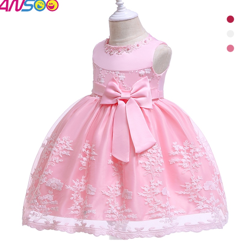 Ansoo Summer Flower Kids Kids Fluffy Pink For Girls 4Colors Baby Girl Party Tutu Red Wedding Wedding Princess สำหรับเด็ก