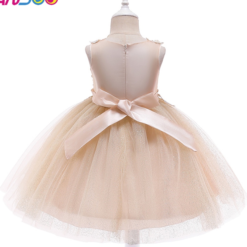 Ansso Factory Direct Sale Clothing Daily Tutu Dress กับ Bow Wholesale Toddler Baby Baby Girls Princess Trailing ชุดสีส้ม