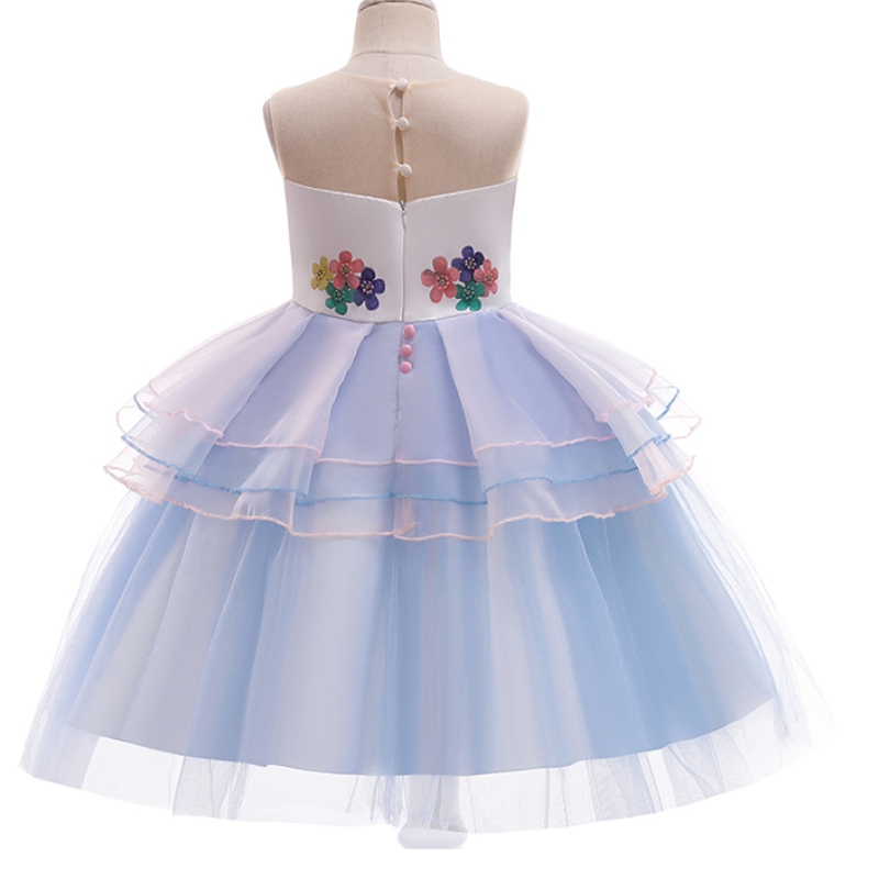 Ansoo Kid Toddler Girl Birthday Ball Party Cosplay เครื่องแต่งกาย Rainbow Unicorn Fluffy เลเยอร์ Tulle Tutu Dress for Girl