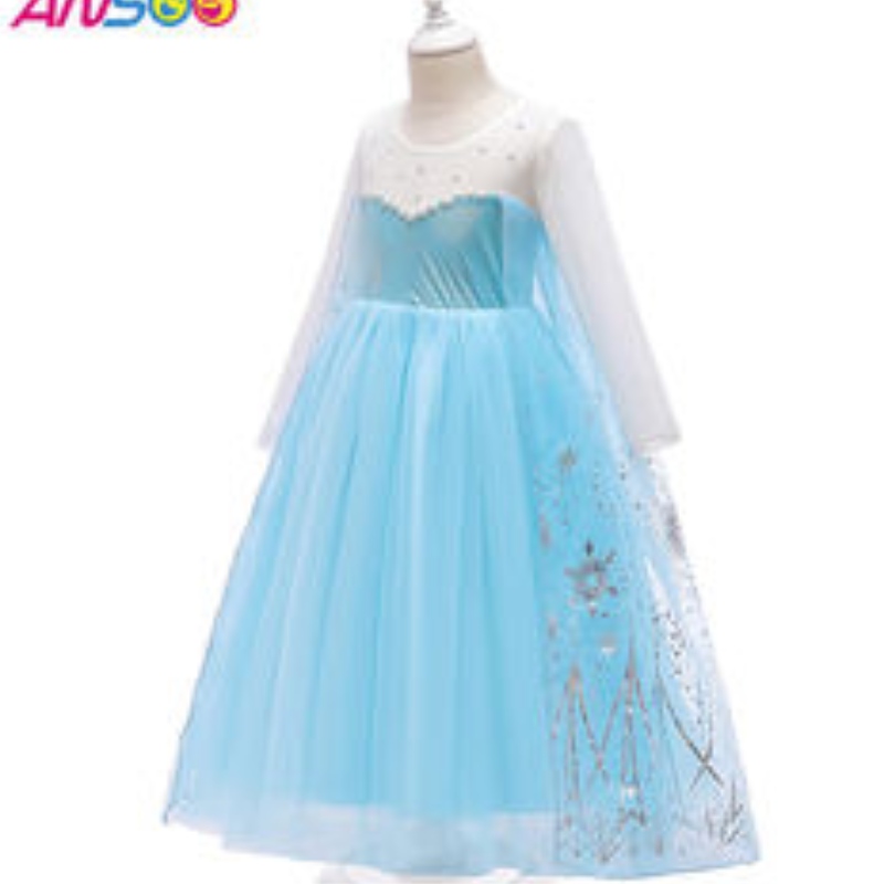 Ansoo 2022 Girls Elsa Princess Dress Tress สำหรับชุดวันเกิดแต่งตัวชุดคอสเพลย์ฮัลโลวีนแฟนซีแฟนซี