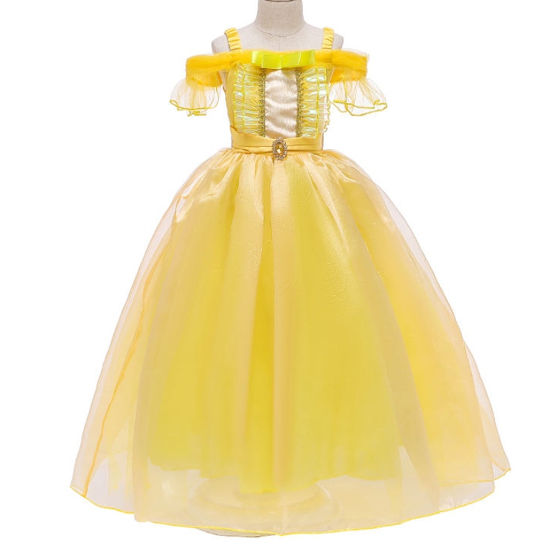 Ansoo Beauty and the Beast Belle Princess Summer Dress เด็กสาวชุดปาร์ตี้คริสต์มาสชุดเด็กชุดเด็กเจ้าหญิง