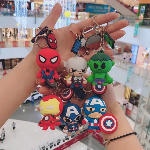 ขายส่งคุณภาพดีคุณภาพดียาง 3D พีวีซีน่ารักพวงกุญแจ