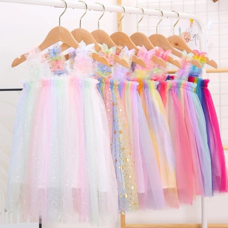 Princess Baby Girls Summer Tutu Strap Strap Stars Stars Mesh Mesh ความยาวหัวเข่าเตียงนอนหลับเด็กอายุ 1-6 ปีสำหรับงานวันเกิด