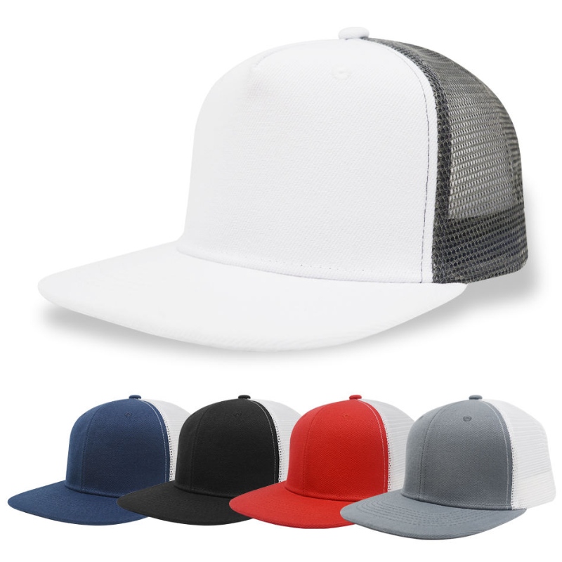 ผ้าฝ้ายสีราคาถูกหมวกเบสบอลหมวกเบสบอลพร้อมโลโก้เย็บปักถักร้อยหมวกเบสบอล Trucker