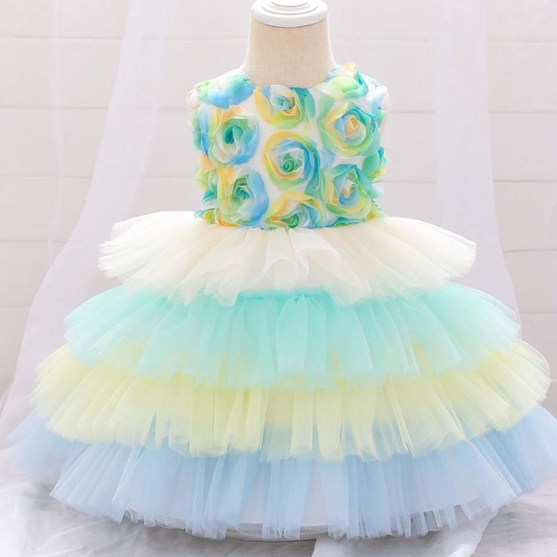 2020 ดอกไม้ทารกแรกเกิดบัพติศมา FROCK FIRST Communion ชุดเค้ก Tutu Princess Dresses