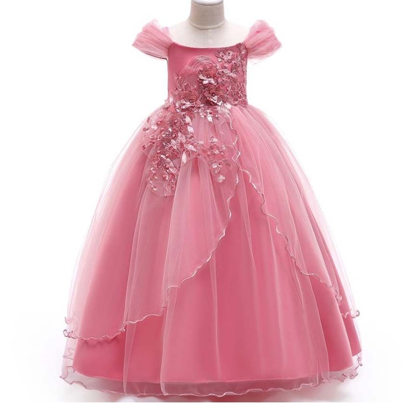 Baige Wholesale Kids Wedding Ball Gown แฟนซีเจ้าหญิง Frock สาวสวยชุดปาร์ตี้สาว