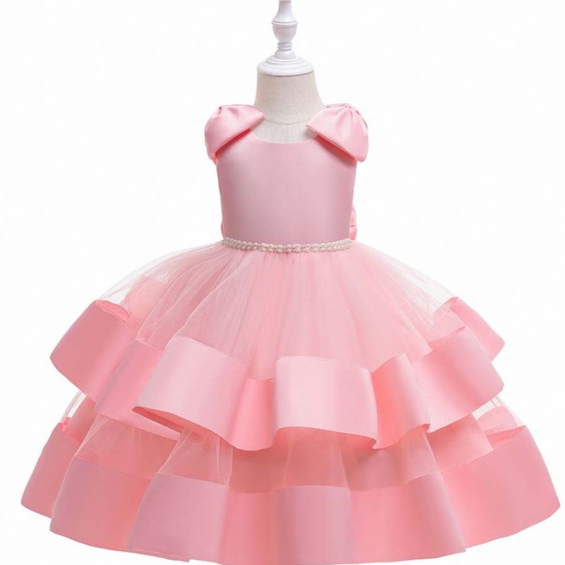 Baige White Flower Girl Dresses Wedding Fairy Big Bow Puffy Girl Princess Dress