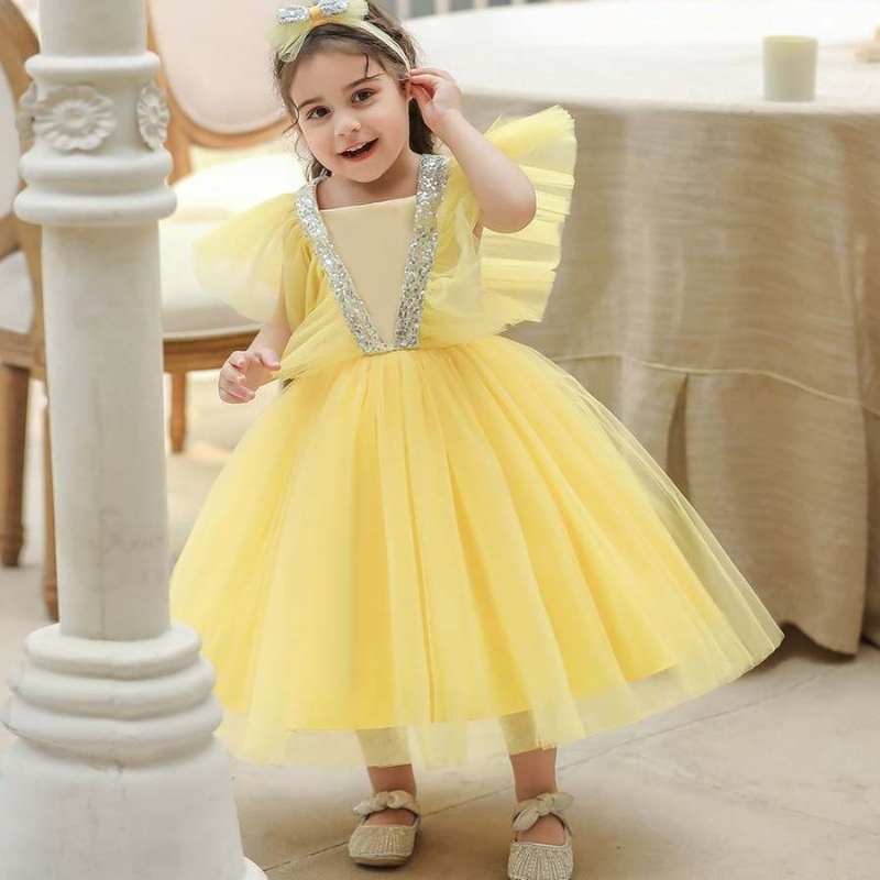 Baige Summer Children Clothes Sequin Baby Toddler Gown วันเกิดงานแต่งงานปาร์ตี้ดอกไม้สาวสาวเจ้าหญิงชุดเด็ก