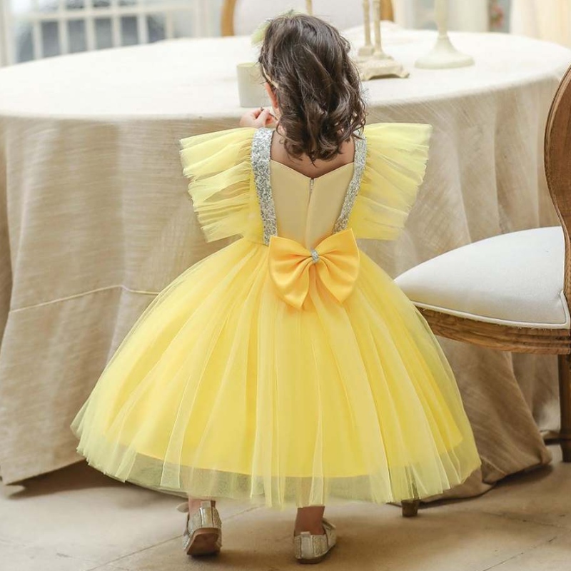 Baige Summer Children Clothes Sequin Baby Toddler Gown วันเกิดงานแต่งงานปาร์ตี้ดอกไม้สาวสาวเจ้าหญิงชุดเด็ก