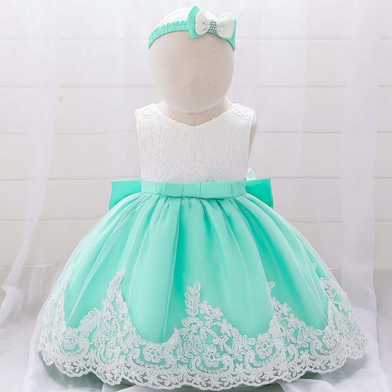 baige baby girls designs lace flower girl เด็กเด็กเสื้อผ้าเด็กชุดวันเกิดครั้งแรกชุดวันเกิดที่มีแถบคาดศีรษะ