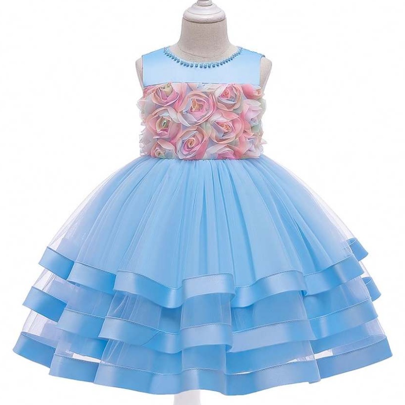 2020 GOWN GOWN PAGEANT GIRLS DRESS KIDY FLORAL LAYERED DESIGNS BALL GOWNS สำหรับเด็ก L5196